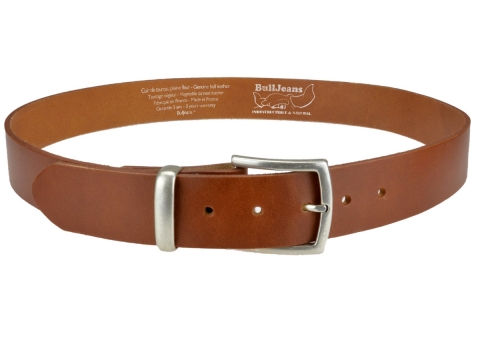 BULLJEANS40 Femme | N°2 Ceinture jeans cognac boucle fine couleur argent