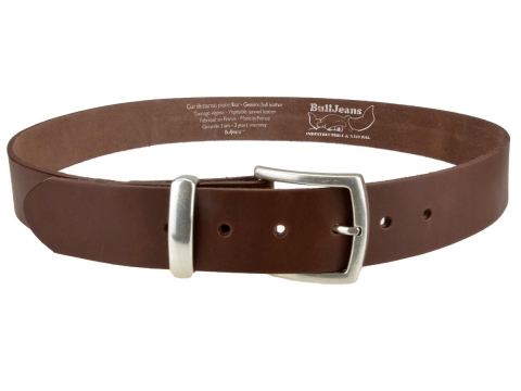 BULLJEANS40 Femme | N°2 Ceinture jeans châtaigne boucle fine couleur argent