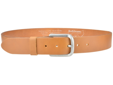 BULLJEANS40 Femme | N°4 Ceinture cuir couleur camel pour jeans argent passant cuir