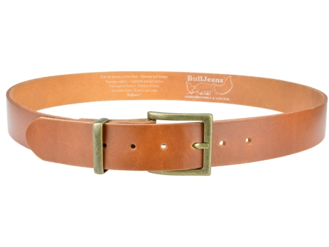 BULLJEANS40 Femme | N°6 Ceinture jeans couleur cognac boucle laiton carrée 3