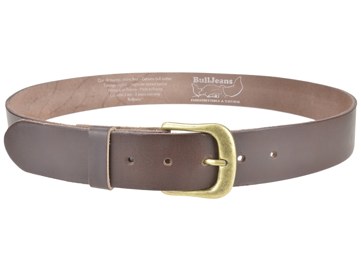 BULLJEANS40 Femme | N°7 Ceinture marron jeans boucle laiton fer à cheval