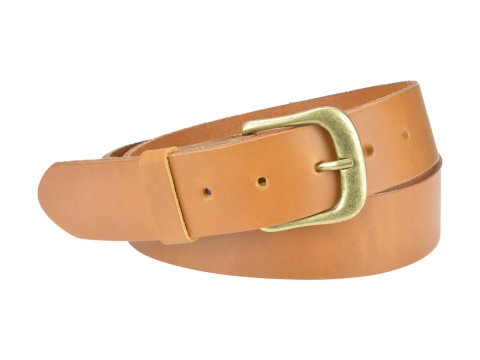 BULLJEANS40 Femme | N°7 Ceinture camel jeans boucle laiton fer à cheval 5