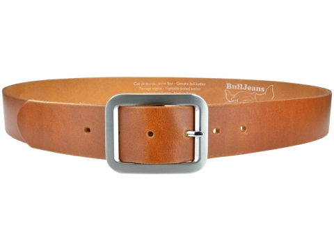 BULLJEANS40 Femme | N°10 Ceinture cognac jeans boucle rectangle brossée 2