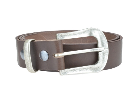 BULLJEANS N°05 | Ceinturon Western en cuir de couleur marron boucle finition argent 3