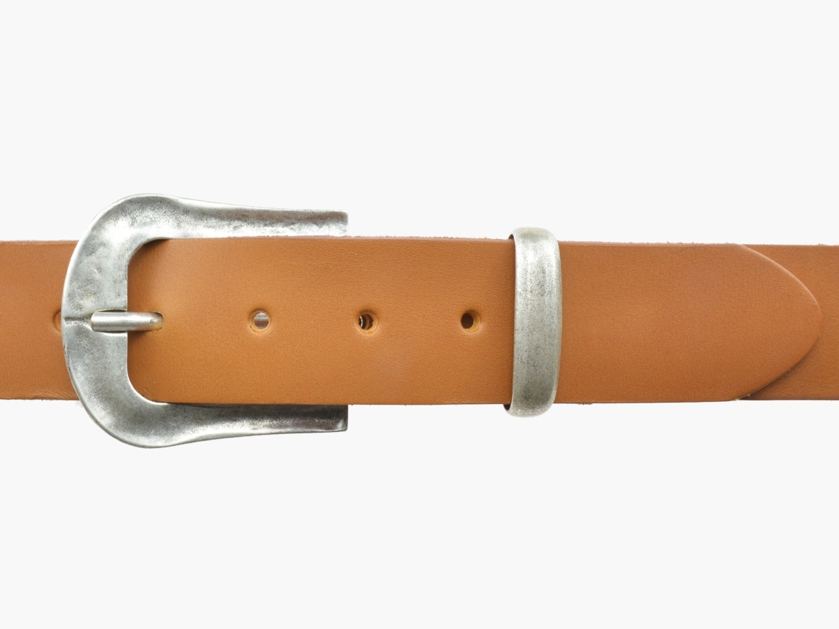 BULLJEANS N°05 | Ceinturon Western en cuir couleur camel boucle finition argent 2