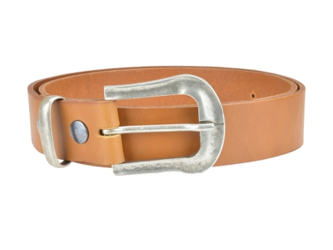 BULLJEANS N°05 | Ceinturon Western en cuir couleur camel boucle finition argent 3